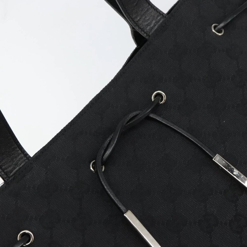 GUCCI GG Canvas Tote Bag Black Gold 002 1053 Auth bs32057 - Picture 9 of 16